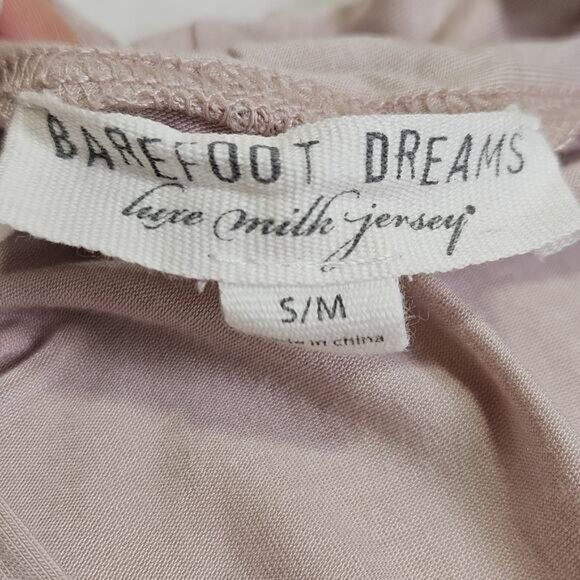 Barefoot Dreams Womens S/M Luxe Milk Jersey Robe Long Duster Dusty Rose Belted - Picture 10 of 11